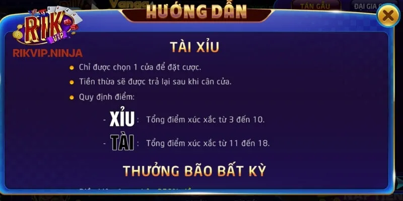 Khái quát cơ bản về game tài xỉu tại cổng Rikvip