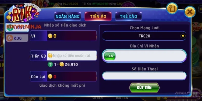 Quy trình rút tiền Rikvip nhanh chóng và dễ dàng với 6 bước