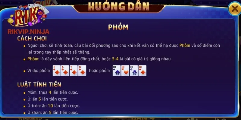 Phỏm Rikvip – Sân Chơi Bài Trí Tuệ Đỉnh Cao Tại Việt Nam 4 Tìm hiểu các khái niệm quen thuộc trong Phỏm Rikvip