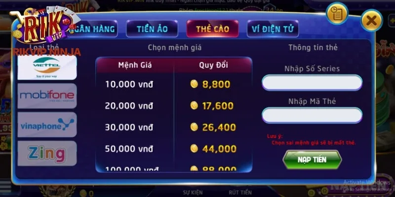 Nạp tiền Rikvip nhận vô vàn khuyến mãi hấp dẫn