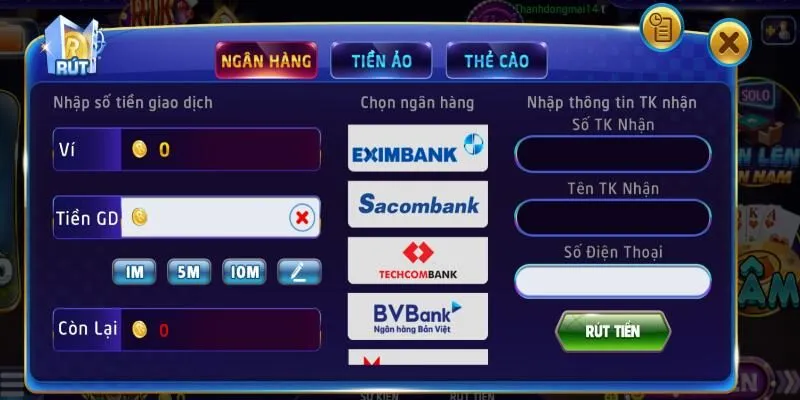Rút Tiền Rikvip - Hướng Dẫn Chi Tiết Dành Cho Tân Binh 3 Quy trình rút tiền Rikvip nhanh chóng và dễ dàng với 6 bước